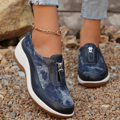 Wedge Sneakers with Zip