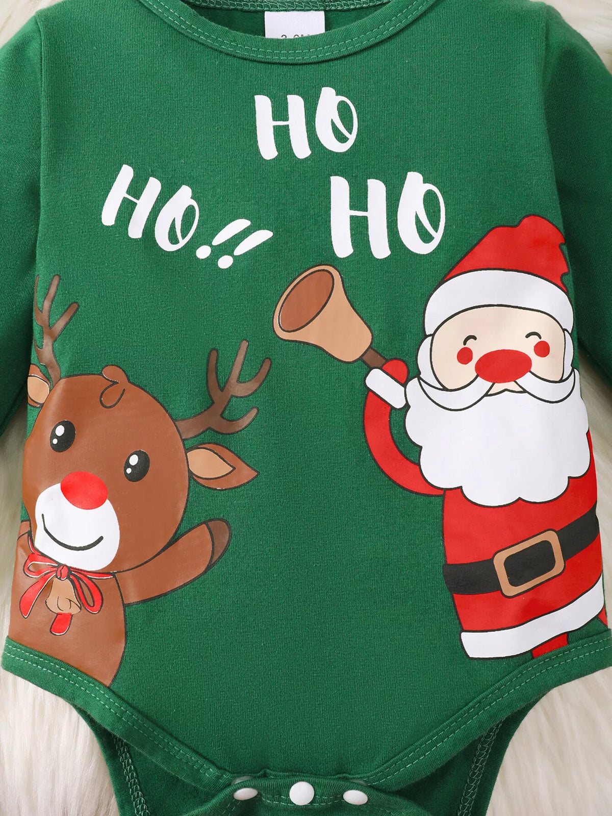Children's Santa & Reindeer Print Bodysuit Set