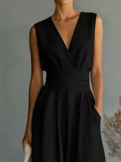 Full Size Sleeveless Wide Leg Jumpsuit Plus Size
