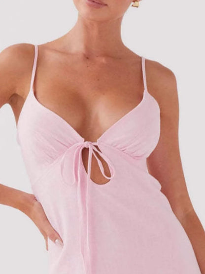 Tie-Front Mini Cami Dress