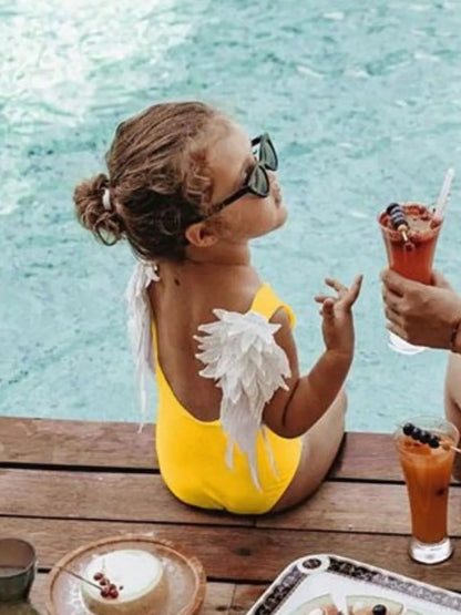 Backless Wide Strap Parent-Child Swimwear