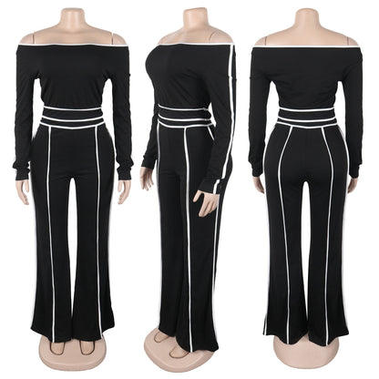 Two Piece High Waisted Wide Leg Pants Set