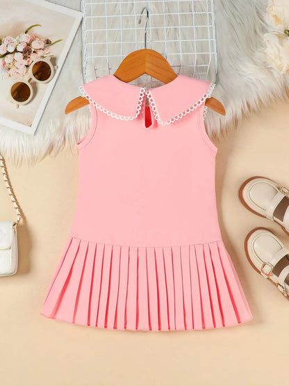 Children's Bow-Accented Pleated Dress