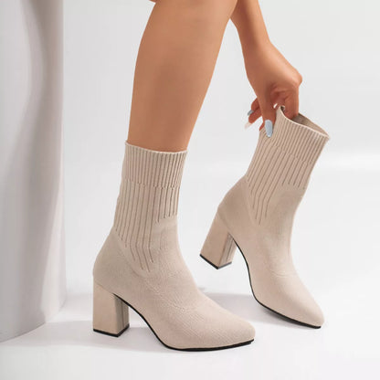 Knit sock boots, view 5