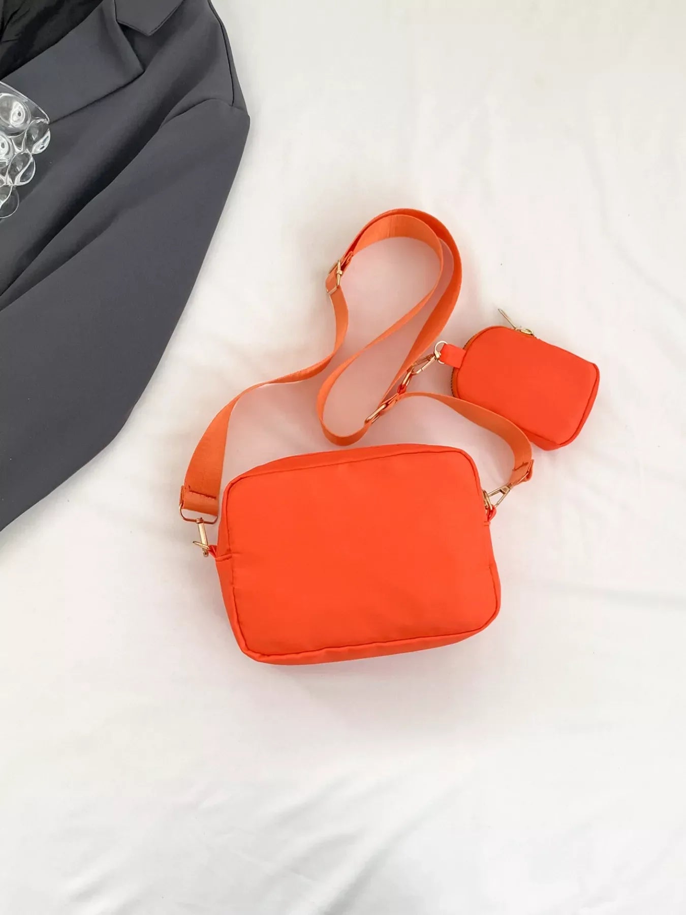 Quilted Crossbody Bag with Mini Pouch