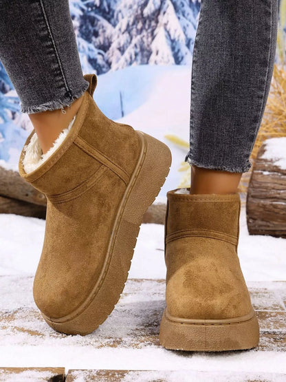 Platform Boots with Round Toe