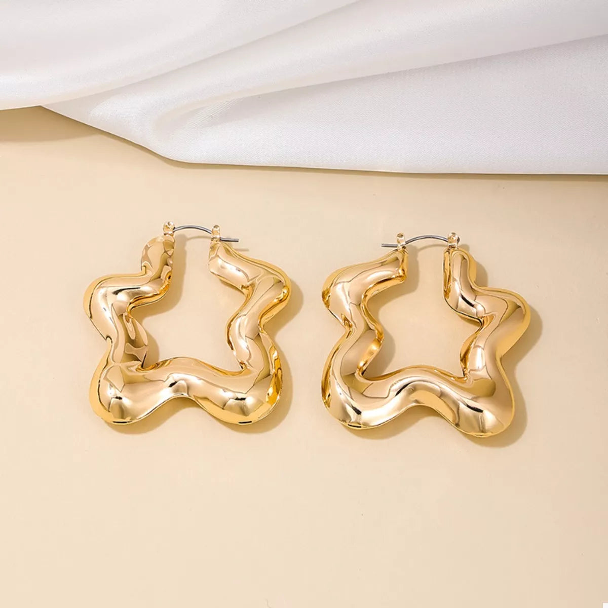 Star Shaped Hoop Earrings