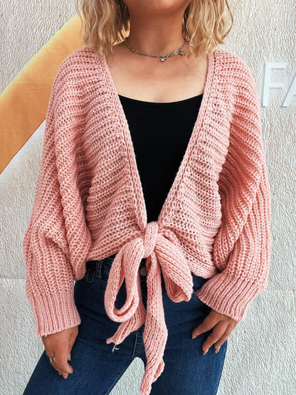Long Sleeve Tie Front Cardigan