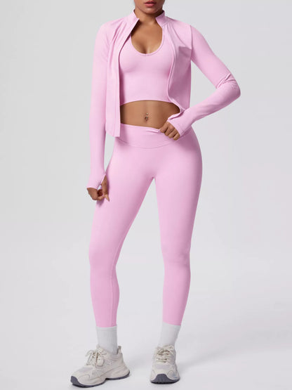 Tank, Zip-Up Jacket & Leggings Set