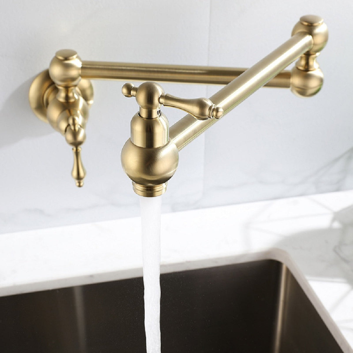 Folding Fauce Pot Filler Faucet Wall Mount