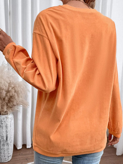 Halloween Sequined Pumpkin Sweatshirt