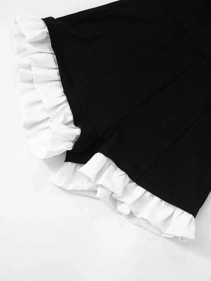 Halter Neck Ruffled Hem Romper