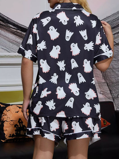 Halloween Ghost Top and Shorts Lounge Set