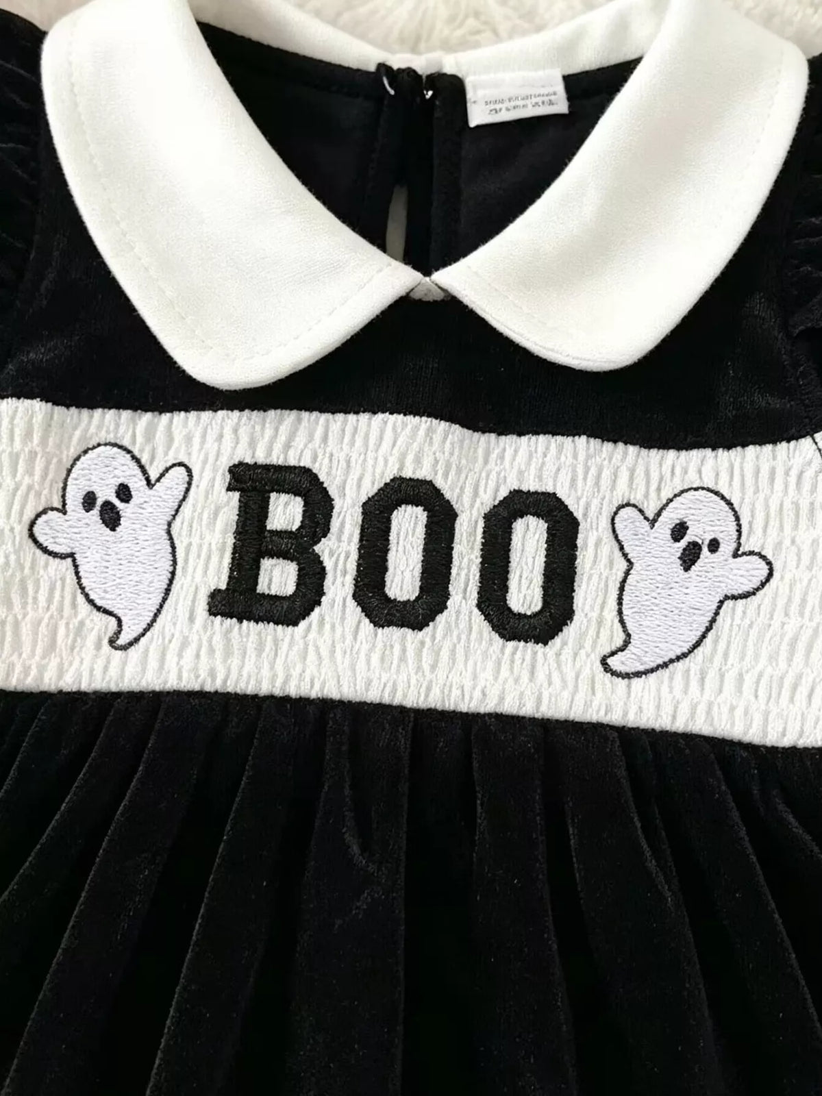 Children's Halloween 'BOO' Ghost Dress and Bow Headband Set
