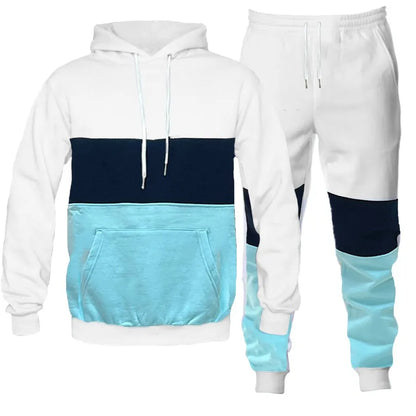 Men's Full Size Drawstring Hoodie Pants Set