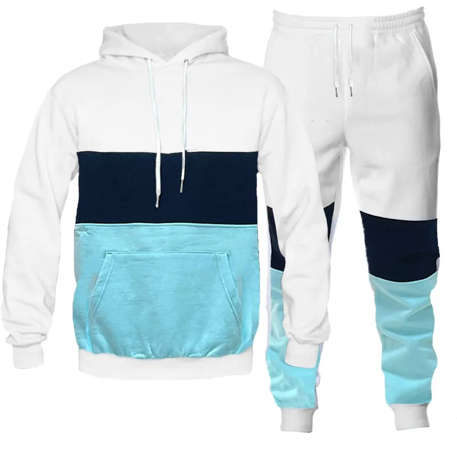Men's Full Size Drawstring Hoodie Pants Set