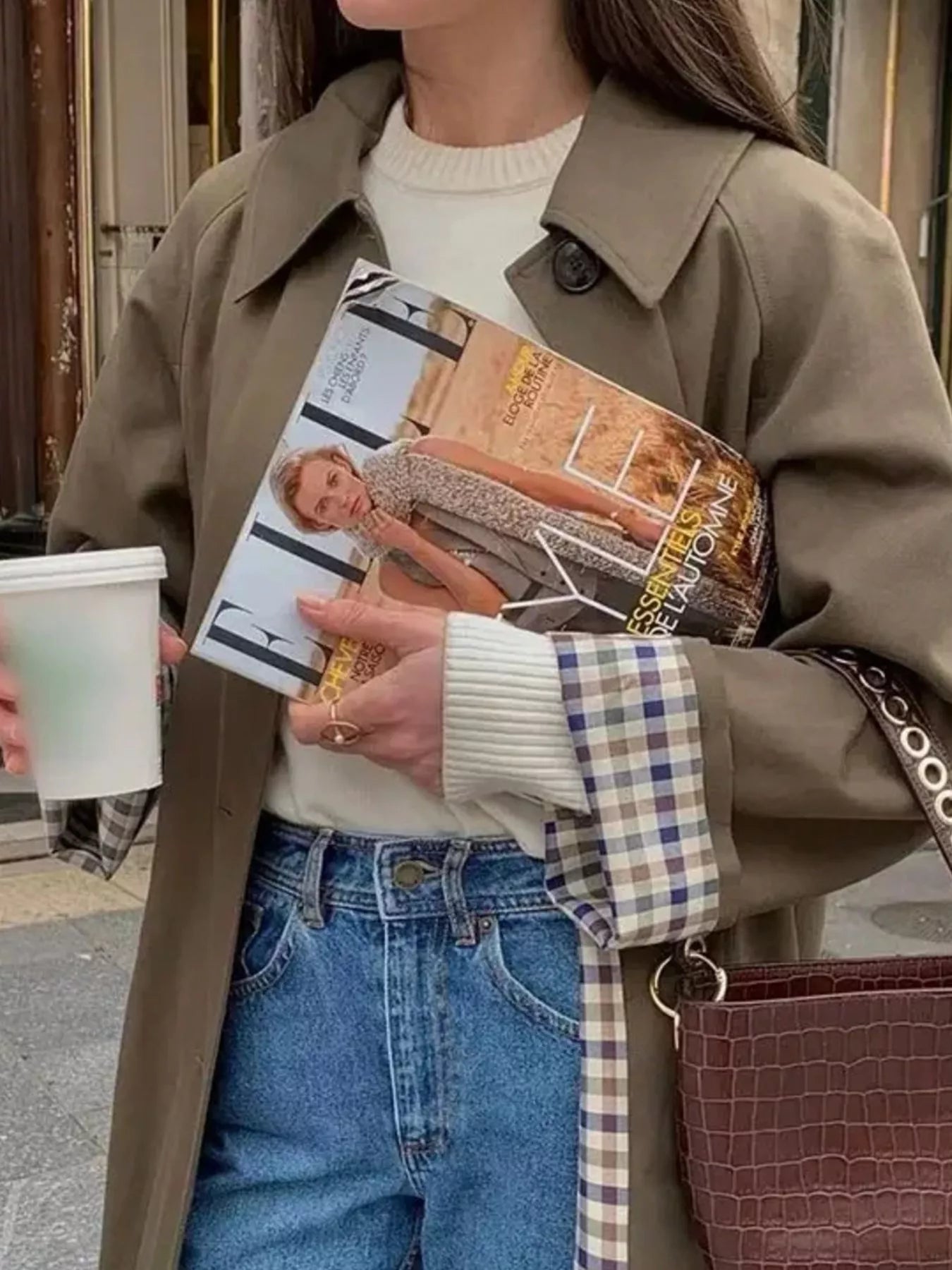 Button Up Raglan Sleeve Trench Coat