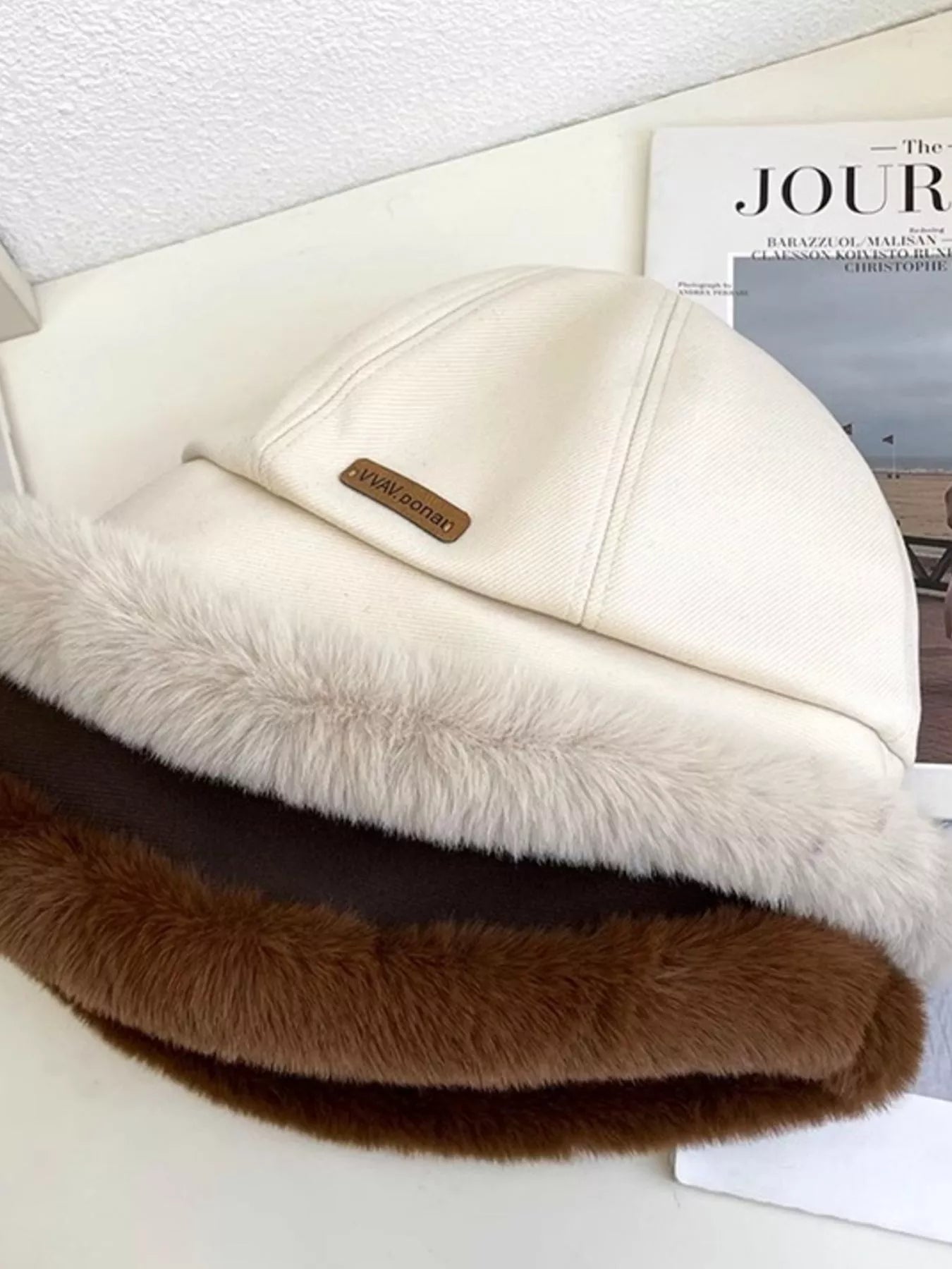 Fuzzy Trim Bucket Hat