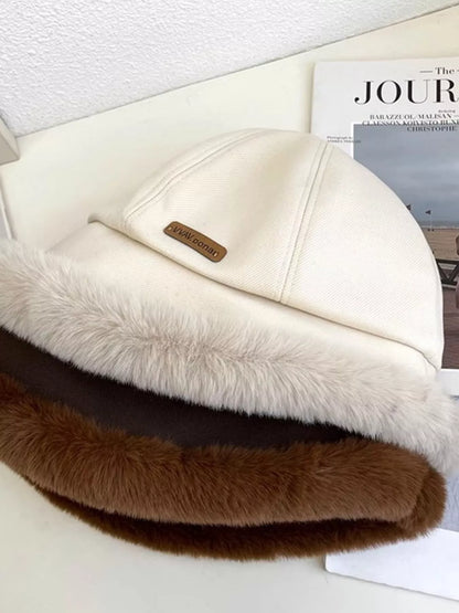 Fuzzy Trim Bucket Hat