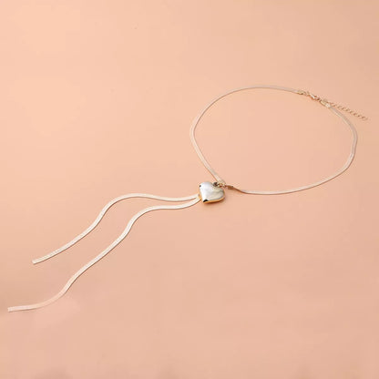 Herringbone heart pendant necklace, view 5