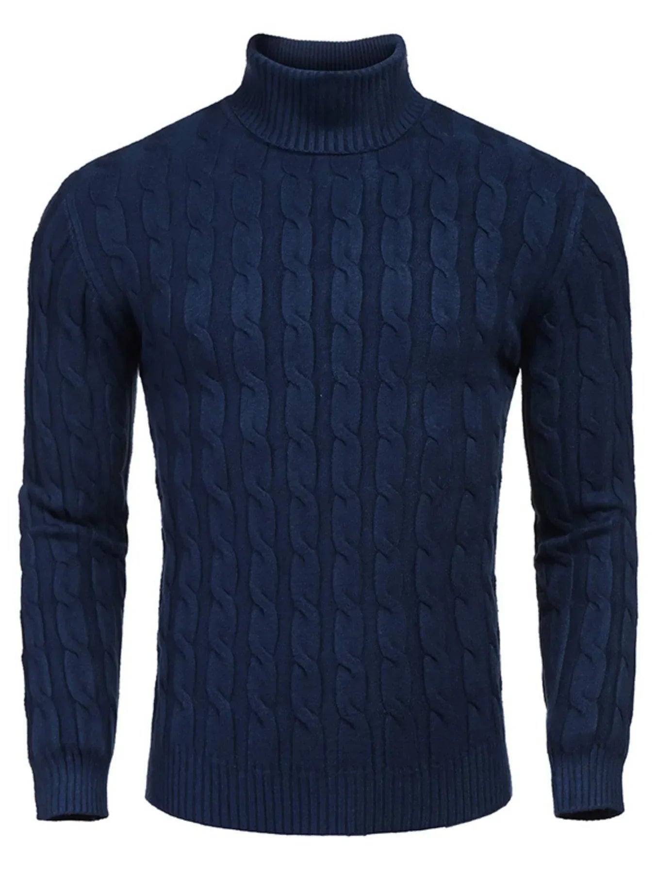 Men's Cable Knit Turtleneck Sweater