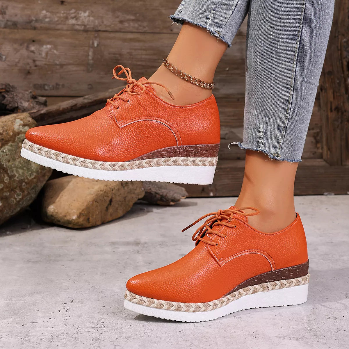 Point Toe Lace Up Sneakers