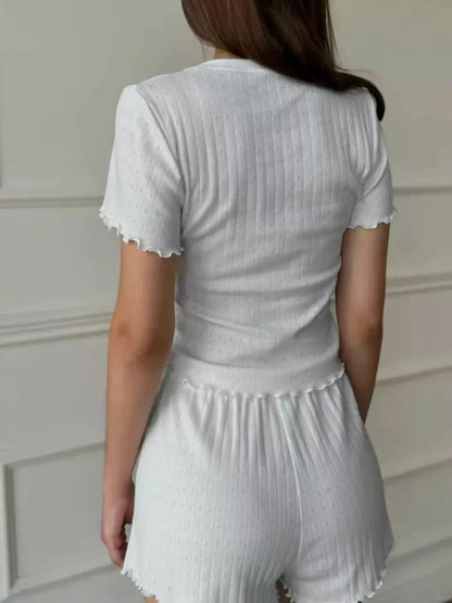 Ribbed Top & Shorts Lounge Set