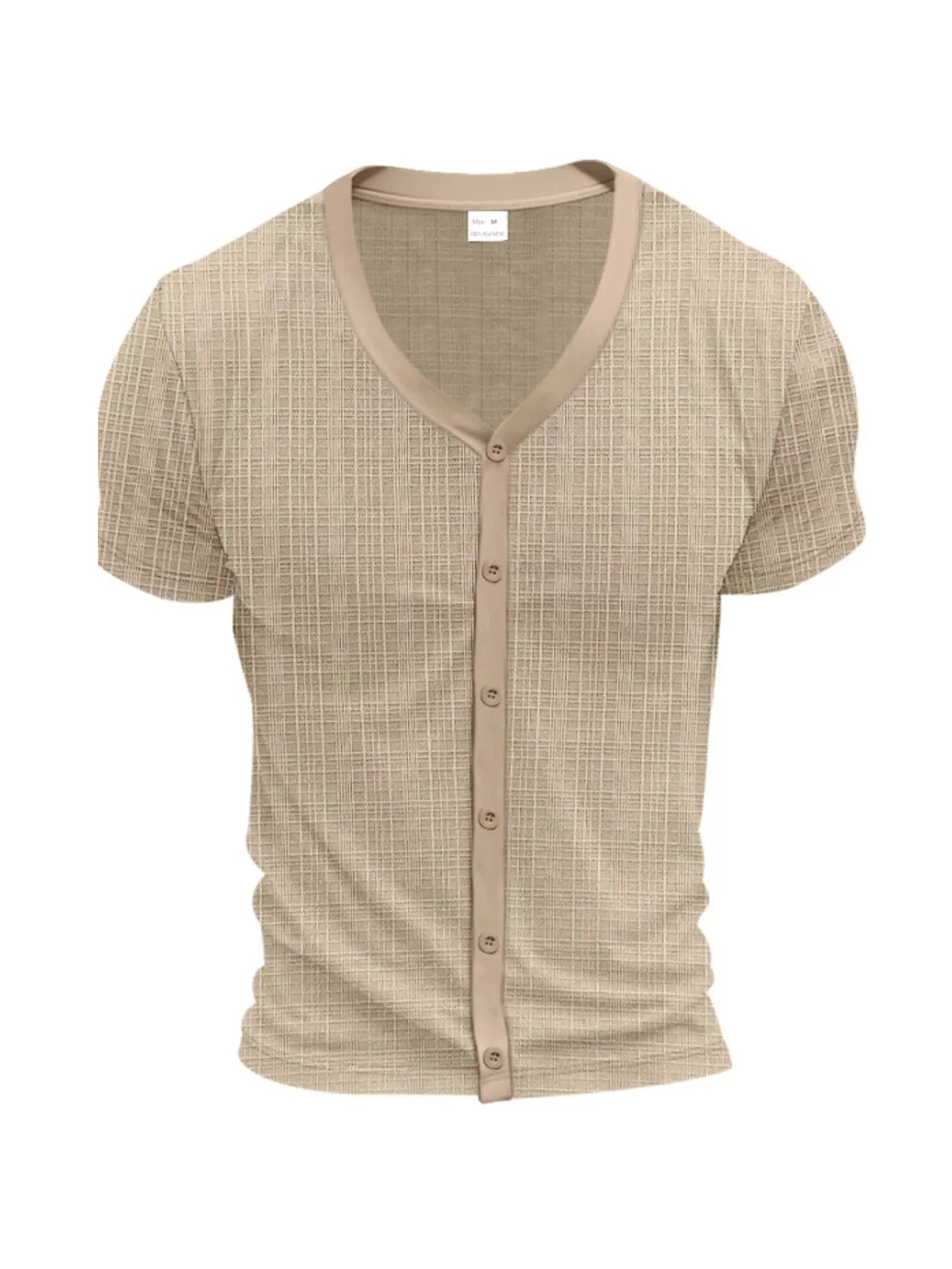 Men's Full Size V-Neck Button-Down Top Plus Size
