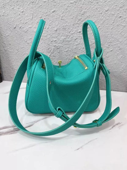 Gold-Tone Hardware Leather Crossbody Bag