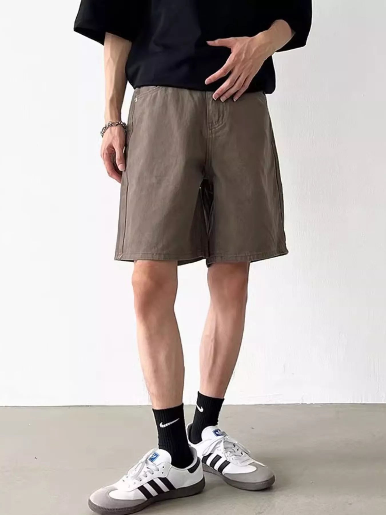 Men's Full Size Elastic Waistband Shorts