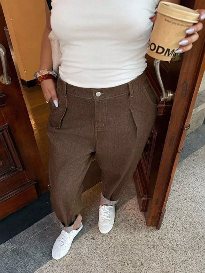 Plus size loose fit jeans, view 3