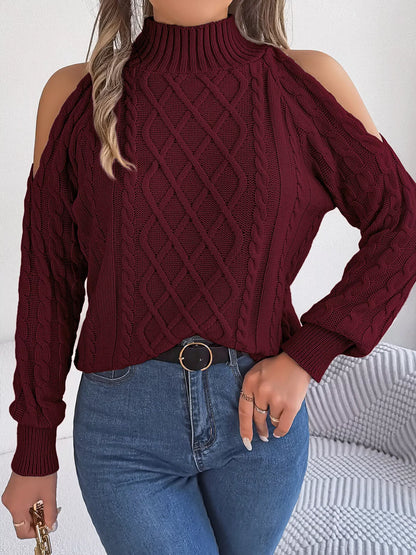 Cutout shoulder sweater, view 26