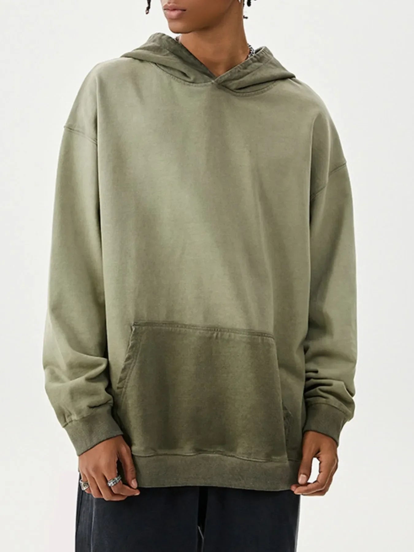 Men's Drop Shoulder Long Sleeve Hoodie