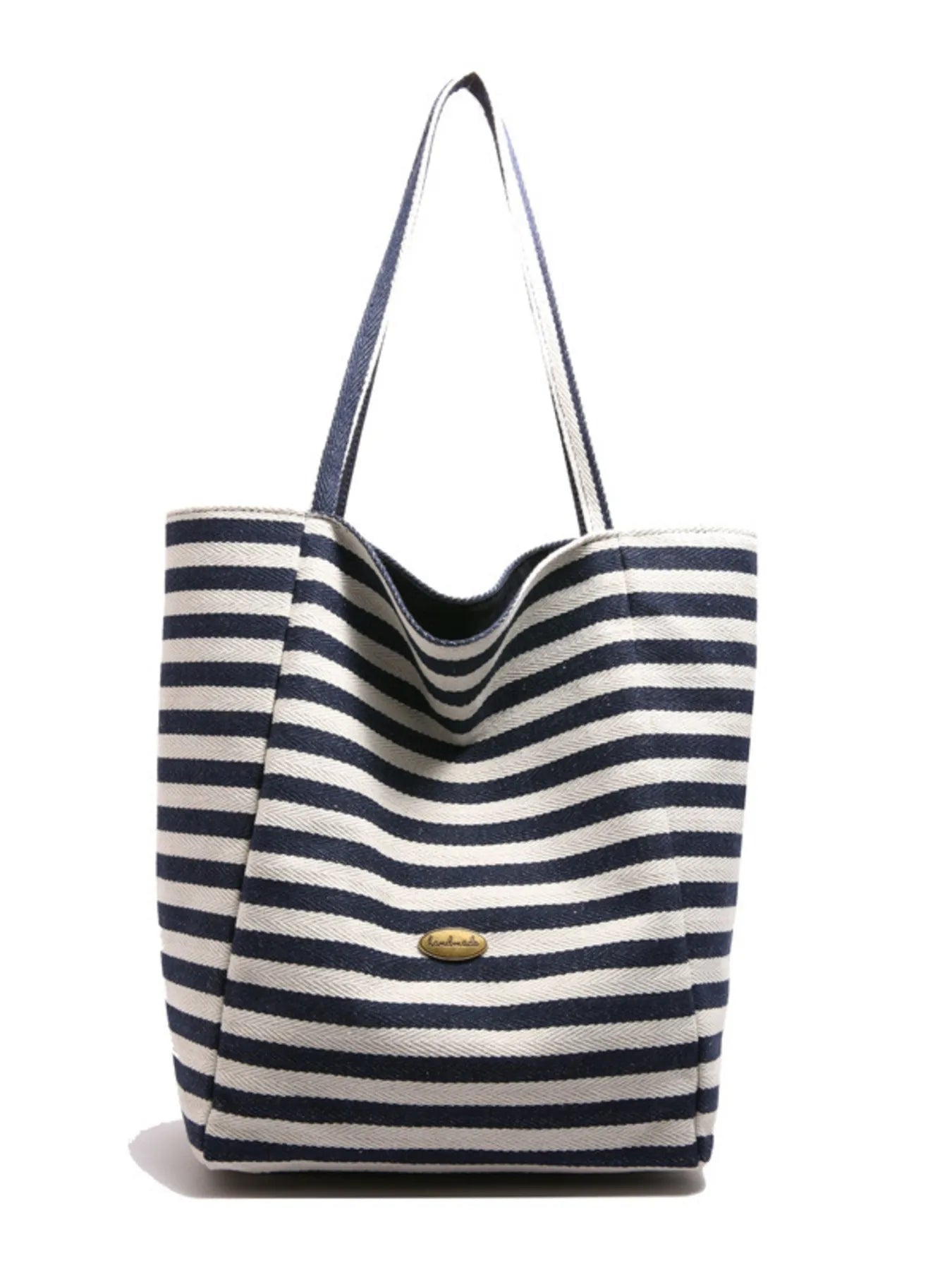 Striped Canvas Tote Bag