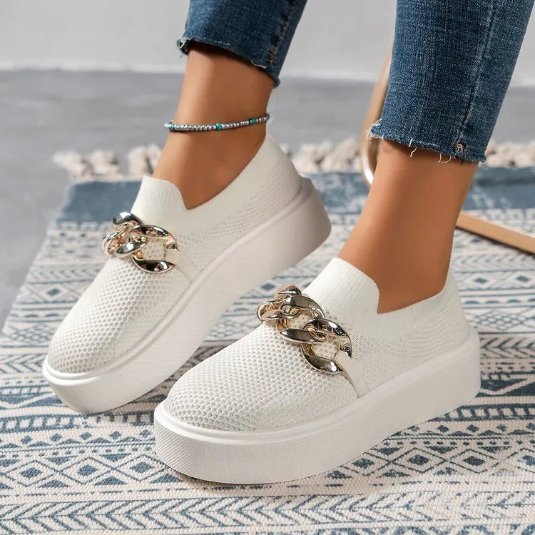 Platform Round Toe Slip-Ons