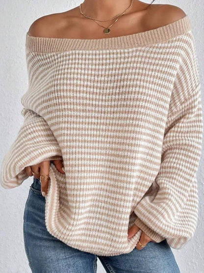Plus size boat neck sweater, view 21