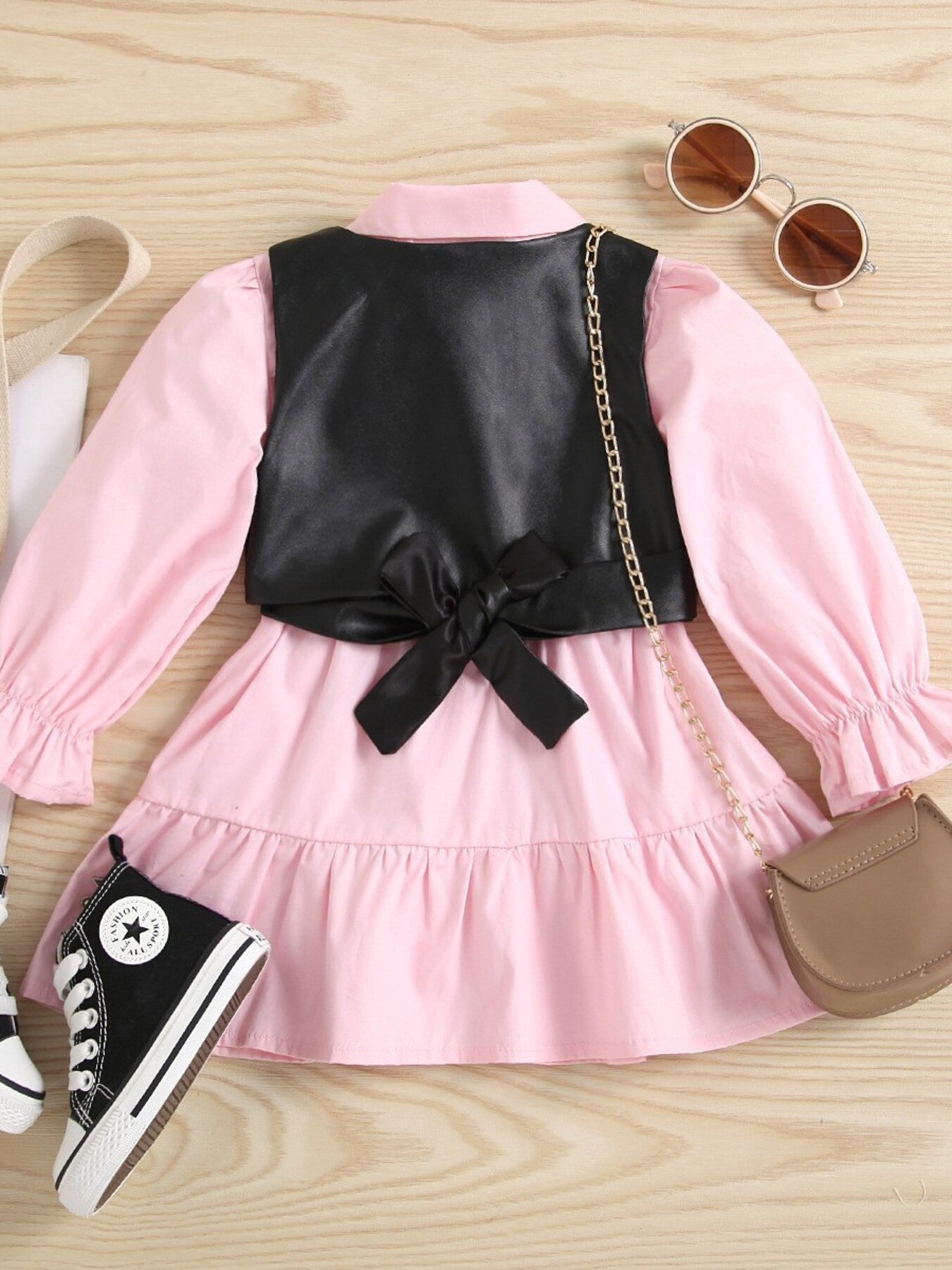 Children's Button Front Dress and Vest Set