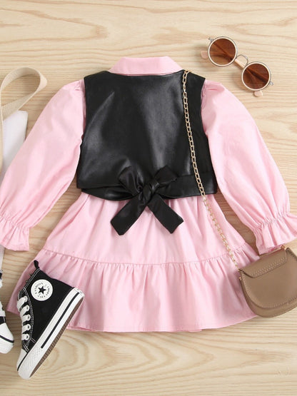 Children's Button Front Dress and Vest Set