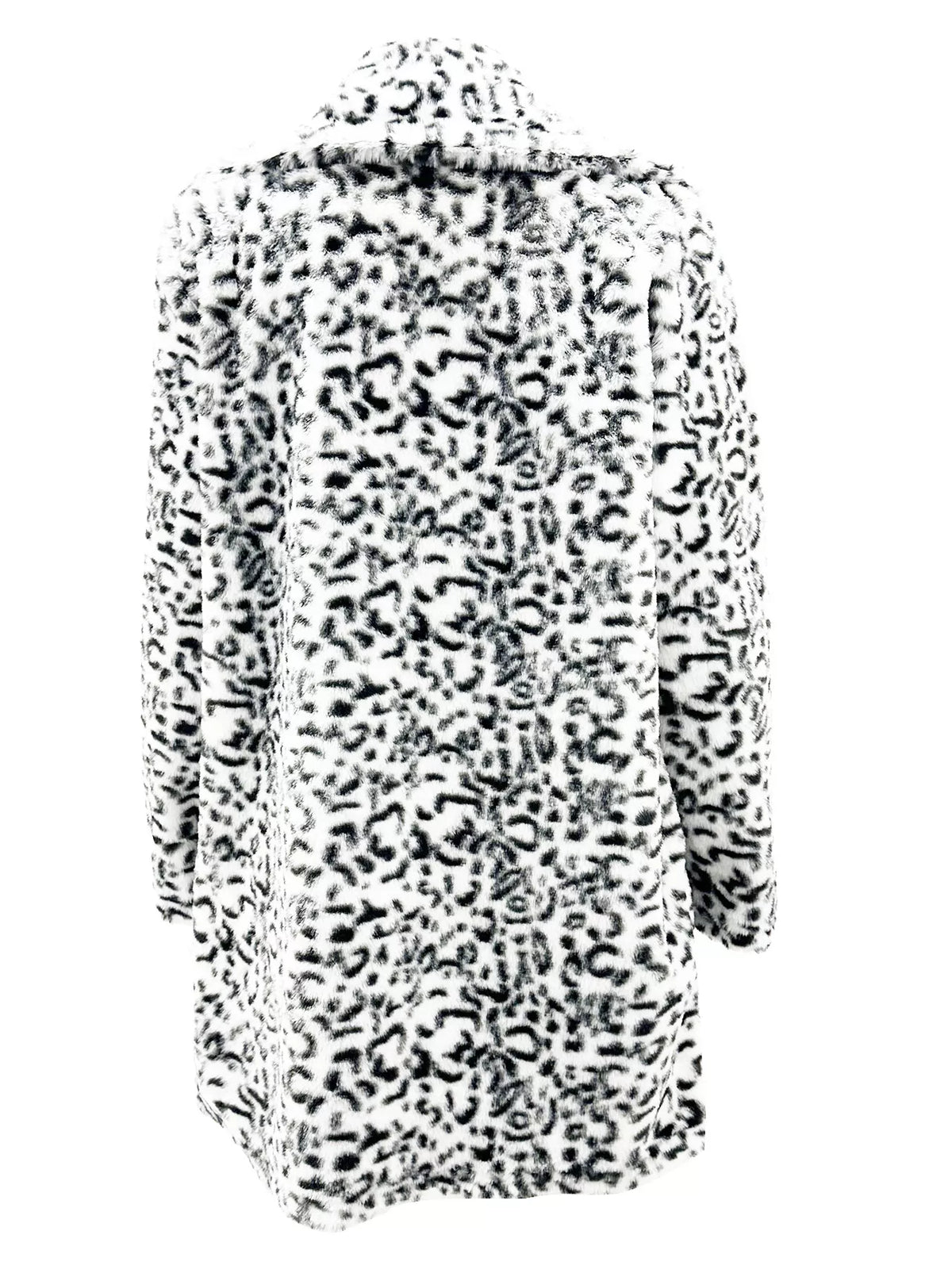 Full Size Leopard Open Front Outerwear Plus Size