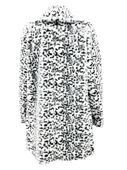 Full Size Leopard Open Front Outerwear Plus Size