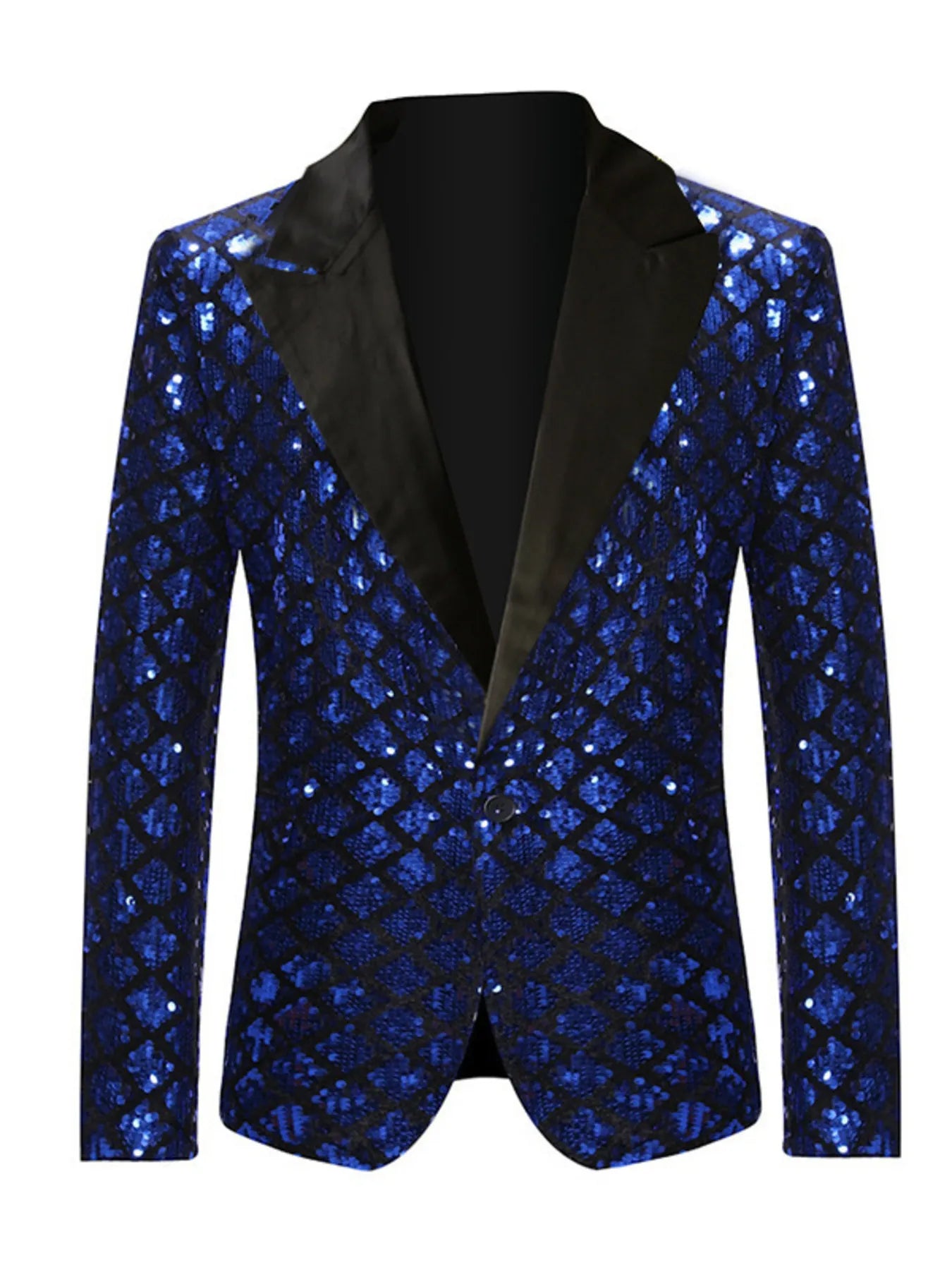 Men's One Button Long Sleeve Blazer