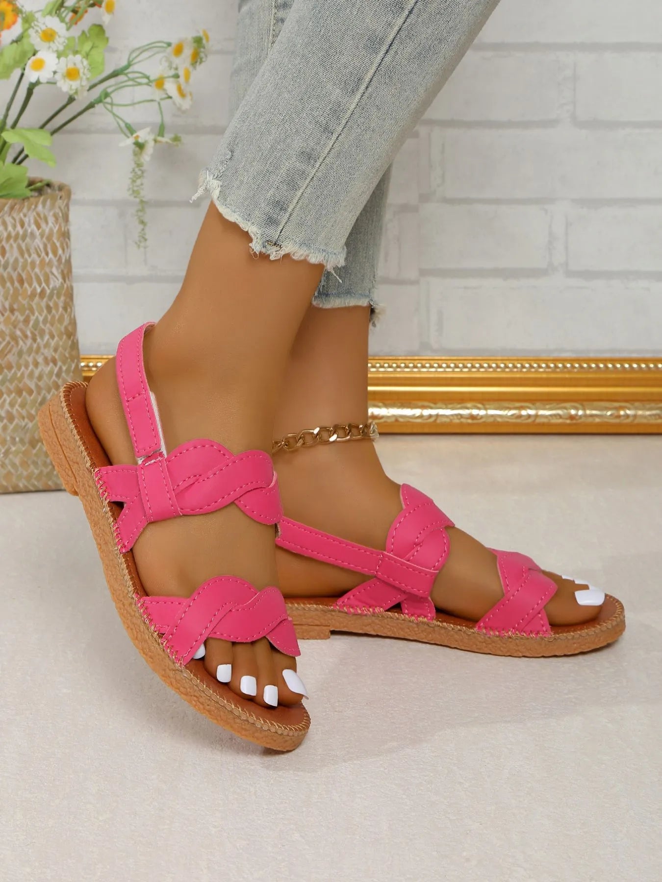 Open Toe Flat Sandals