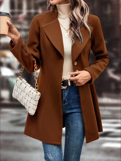 Buttoned Long Sleeve Coat