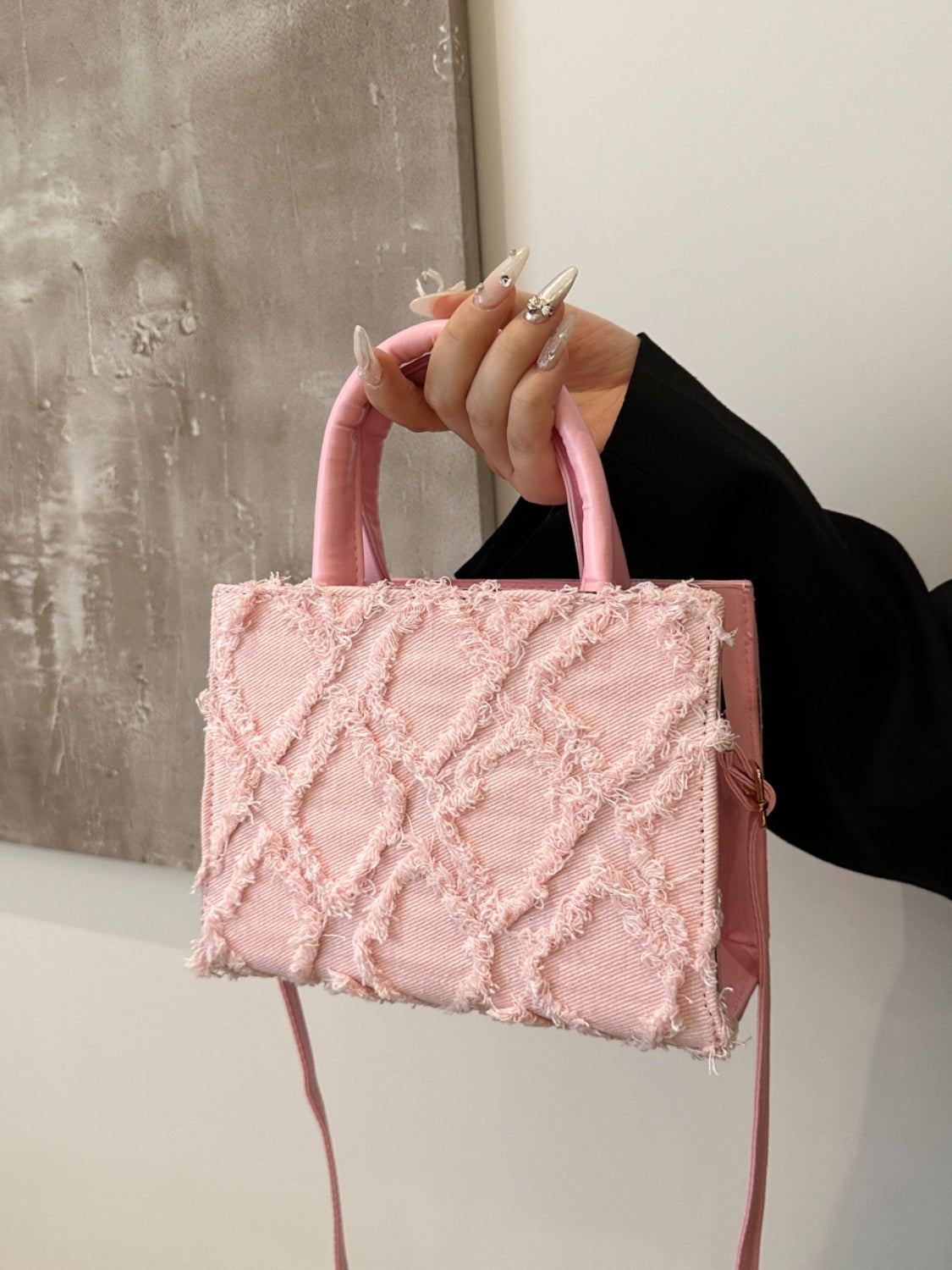 Raw Hem Denim Handbag
