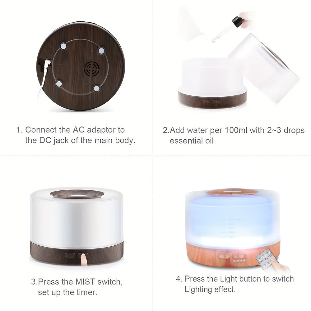 500ml Aromatherapy Essential Oil Diffuser Set