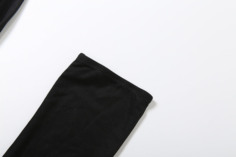 Patchwork Sleeve Hollow Dress