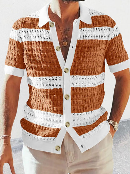 Men's Button Down Openwork Shirt