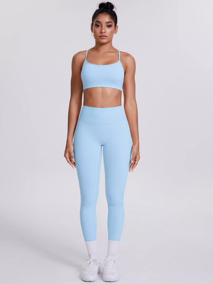 Criss-Cross Back Cami and Leggings Active Set