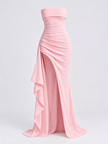 Strapless high-slit bodycon dress, view 29
