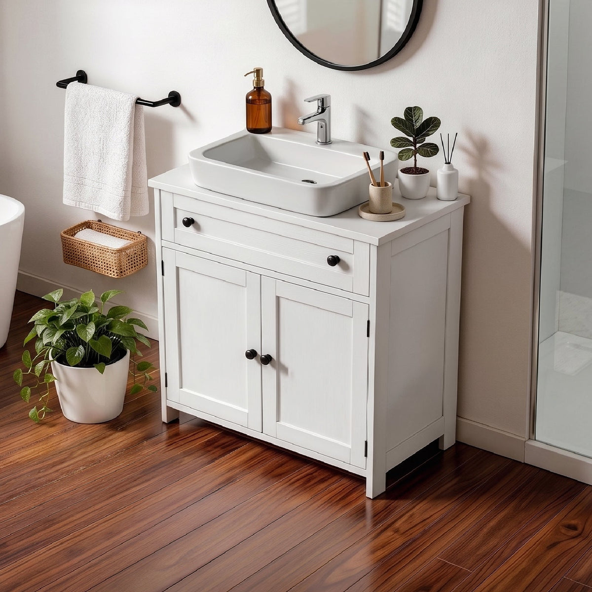 1-Drawer 2-Door Bathroom Vanity Bathroom Cabinet